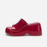 Damen Sandalen mit hohem Plateauabsatz und offener Spitze